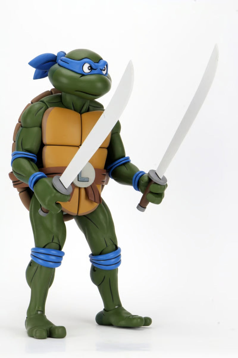 NECA Teenage Mutant Ninja Turtles Cartoon Leonardo 18" 1/4 Scale Action Figure - Jaiman Toys