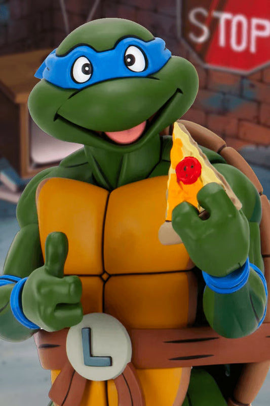 NECA Teenage Mutant Ninja Turtles Cartoon Leonardo 18" 1/4 Scale Action Figure - Jaiman Toys