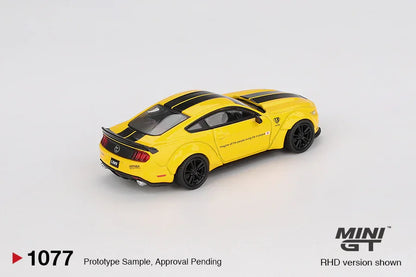 Mini GT 1:64 LB-WORKS Ford Mustang Triple Yellow Die-Cast Collector Car Model