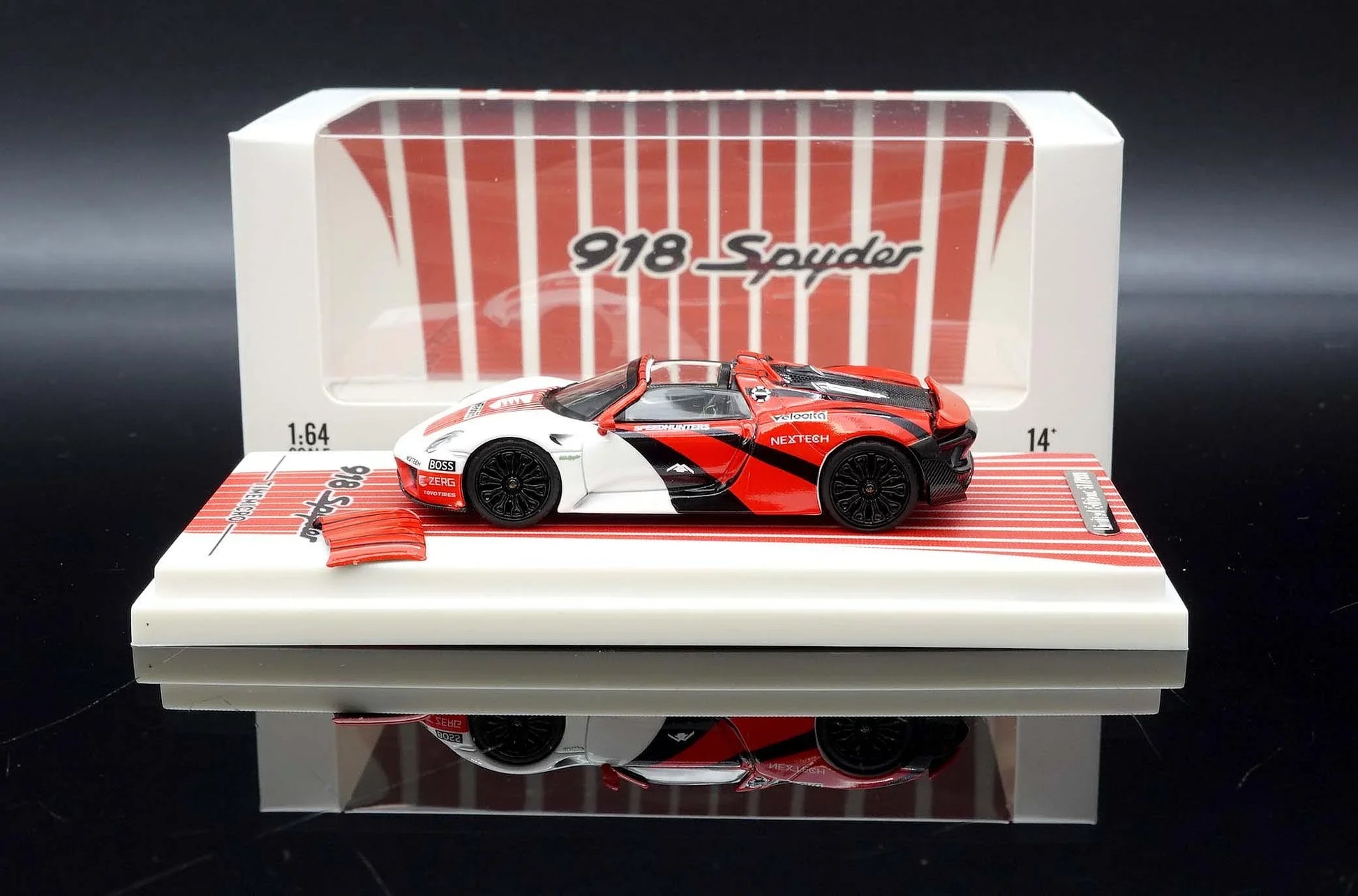 Time micro Spyder 918 Time micro Red/White 1:64 Diecast Car Model - Jaiman Toys