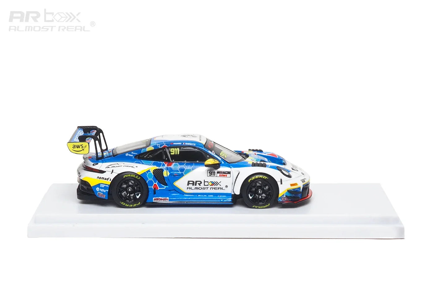 Almost Real 1:64 Porsche 911 GT3 R #911 Absolute Racing 2026 GT World Challenge Asia Sepang Presentation Car Die-Cast Model with Display Base
