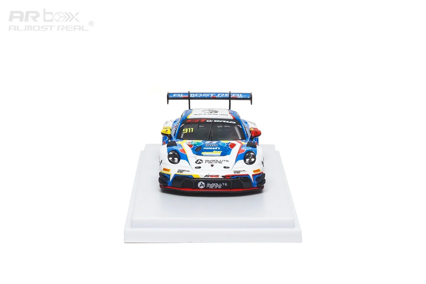 Almost Real 1:64 Porsche 911 GT3 R #911 Absolute Racing 2026 GT World Challenge Asia Sepang Presentation Car Die-Cast Model with Display Base