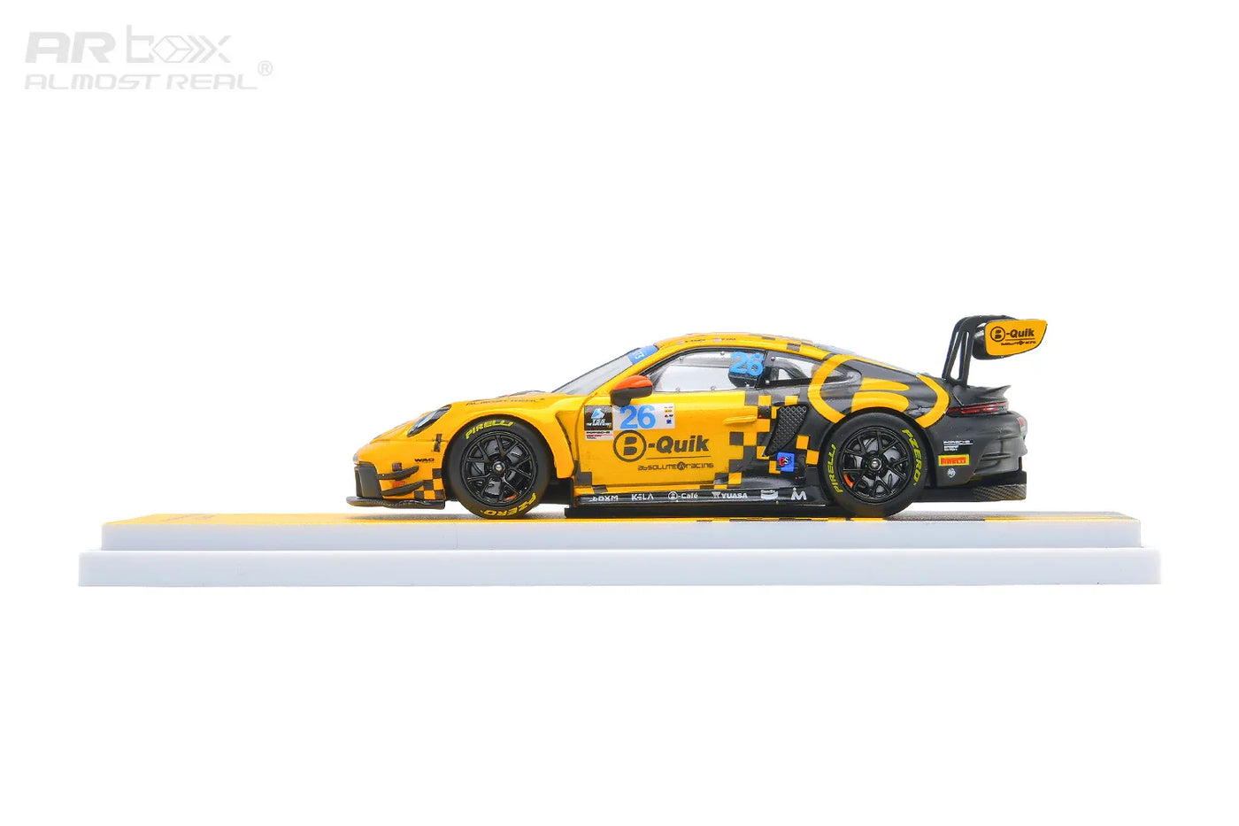 Almost Real 1:64 Porsche 911 GT3 R #26 B-Quik Absolute Racing 2025 Thailand Super Series Die-Cast Model Car with Display Base