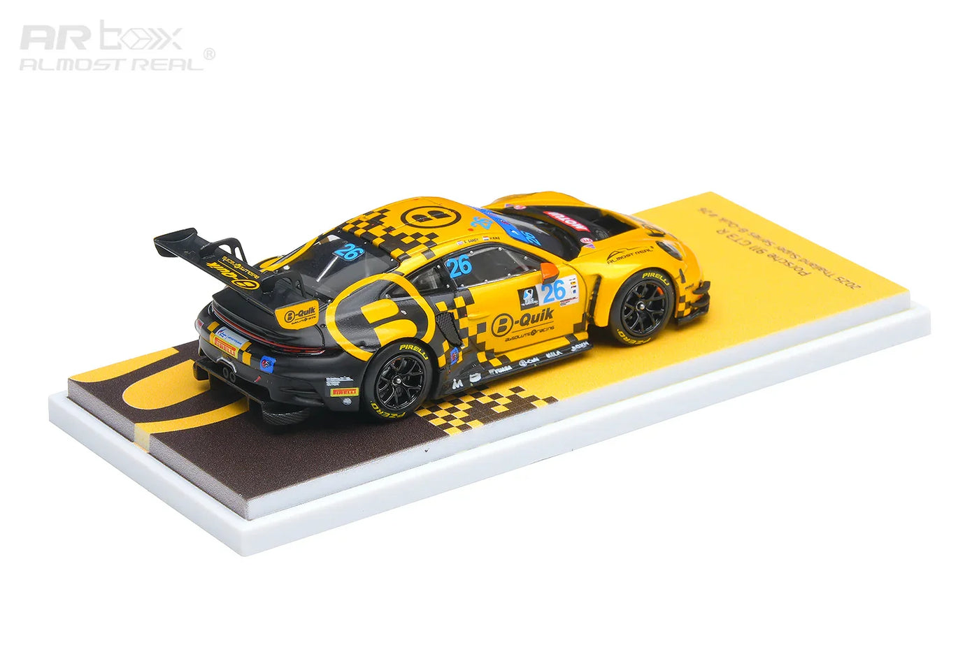 Almost Real 1:64 Porsche 911 GT3 R #26 B-Quik Absolute Racing 2025 Thailand Super Series Die-Cast Model Car with Display Base