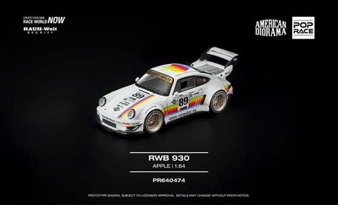 My Model Collect 1:64 Porsche RWB 964 White Apple Edition with Figure  Diecast Model Car