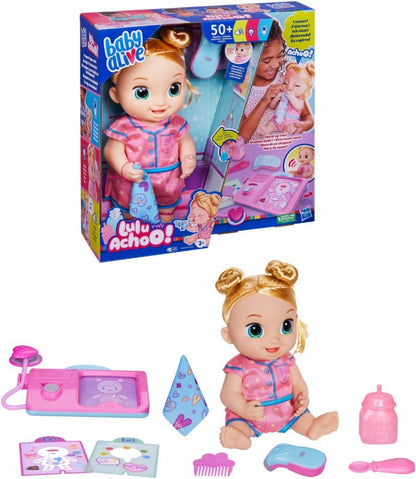 Baby Alive Lulu Achoo Doll, 12-Inch Interactive Doctor Play Toy Set with Lights and Sound