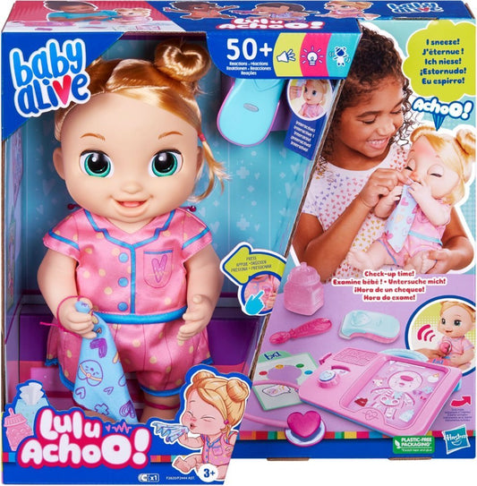 Baby Alive Lulu Achoo Doll, 12-Inch Interactive Doctor Play Toy Set with Lights and Sound