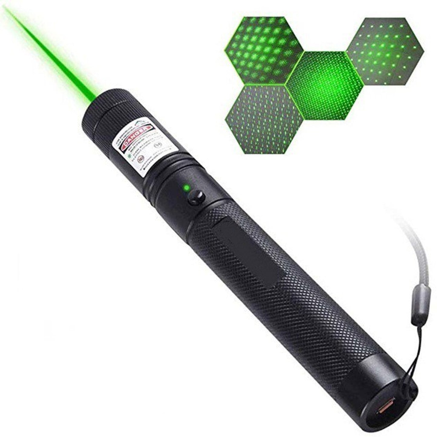 Rechargeable Green Laser Pointer Pen with Key Lock, USB Charger & Interchangeable Filter | Portable Presentation & Astronomy Tool