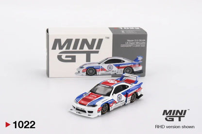 Mini GT 1:64 Scale #1887 LB★WORKS Lamborghini Aventador Limited Edition Matte Black+ Nissan LBWK S15 Silvia GARASIDRIFT 2025 Die-Cast Model Cars