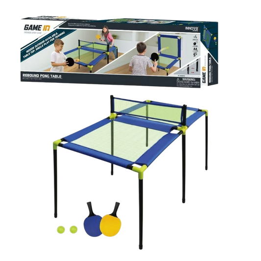 Innov8 Rebound Pong Table, Indoor/Outdoor Game Set with 2 Paddles and 2 Balls - Jaiman Toys