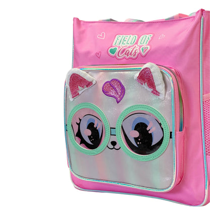 Vest Field of Cats Kids Backpack (32 x 26 cm) | Cute Cat-Themed School & Activity Bag with Side Mesh Pockets