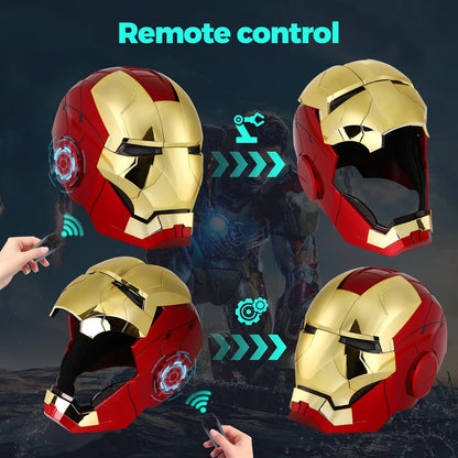 Iron-Man MK5 Wearable Electronic Helmet 24" Inch – LED Light-Up Eyes with Voice & Remote Control | Collectible Superhero Helmet for Kids/ Adults