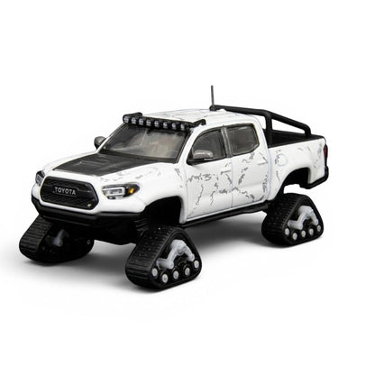 G.C.D 1:64 Toyota Tacoma 2022 Ski Version Diecast Model Car | White Stone Pattern | Accessories Included