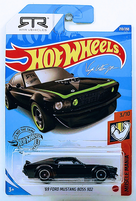 Hot Wheels 1:64 Muscle Mania ' 69 Ford Mustang Boss 302  (Hard To Find)