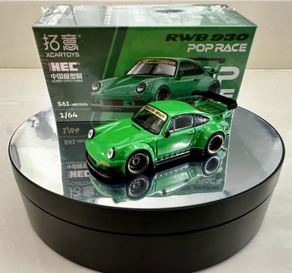 Pop Race 1:64 Porsche RWB 930 Green HEC 2026 Die-Cast Model Car | Premium Widebody Collectible