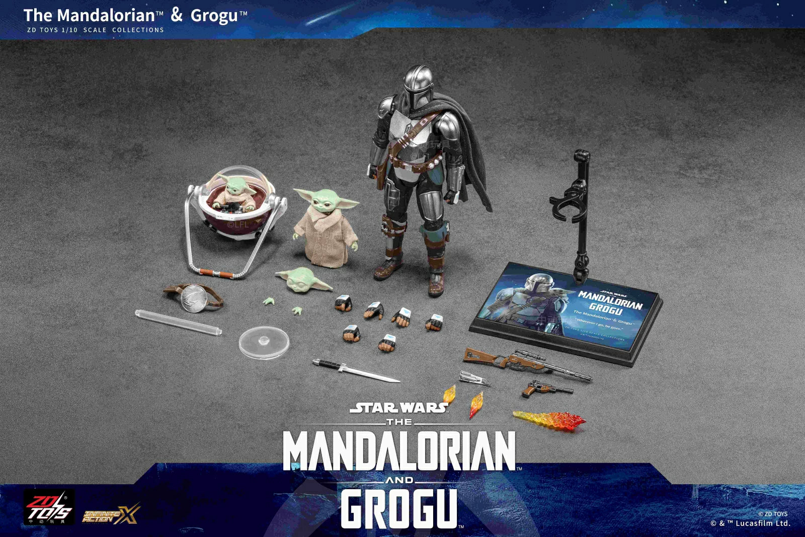 ZD TOYS Star Wars: The Mandalorian & Grogu 1:10 Scale Action