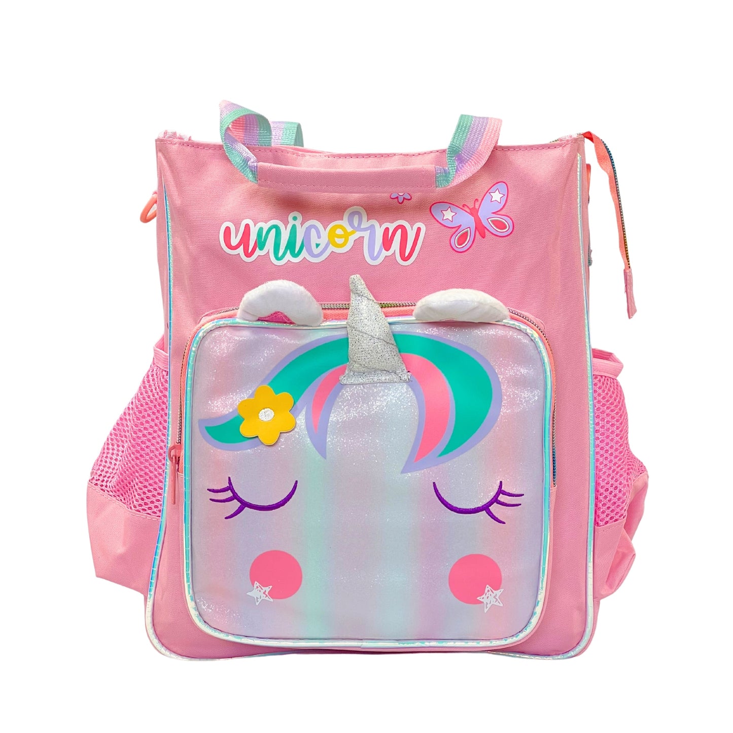 Vest Unicorn Kids Backpack (32 x 26 cm) | Cute Unicorn-Themed School & Activity Bag with Side Mesh Pockets