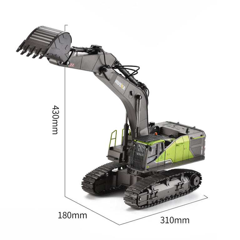 HUINA 1593 RC Excavator 1:14 Metal Alloy Engineering Crawler Tractor 2.4G Electric Remote Control Car Rc Vehicle Toy