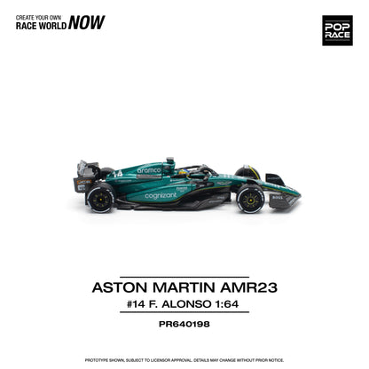 POP RACE 1:64 Aston Martin Aramco AMR23 #14 Formula One Race Car PR64-198 | Official Licensed Diecast Model | BGX