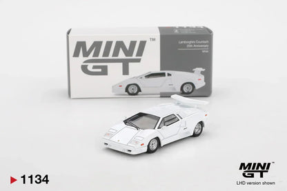 Mini GT 1:64 Racing Duo Set – Hyundai i20 N Rally1 #11 Rally Croatia 2023 Power Stage Winner + Lamborghini Countach 25th Anniversary White Diecast Model Cars