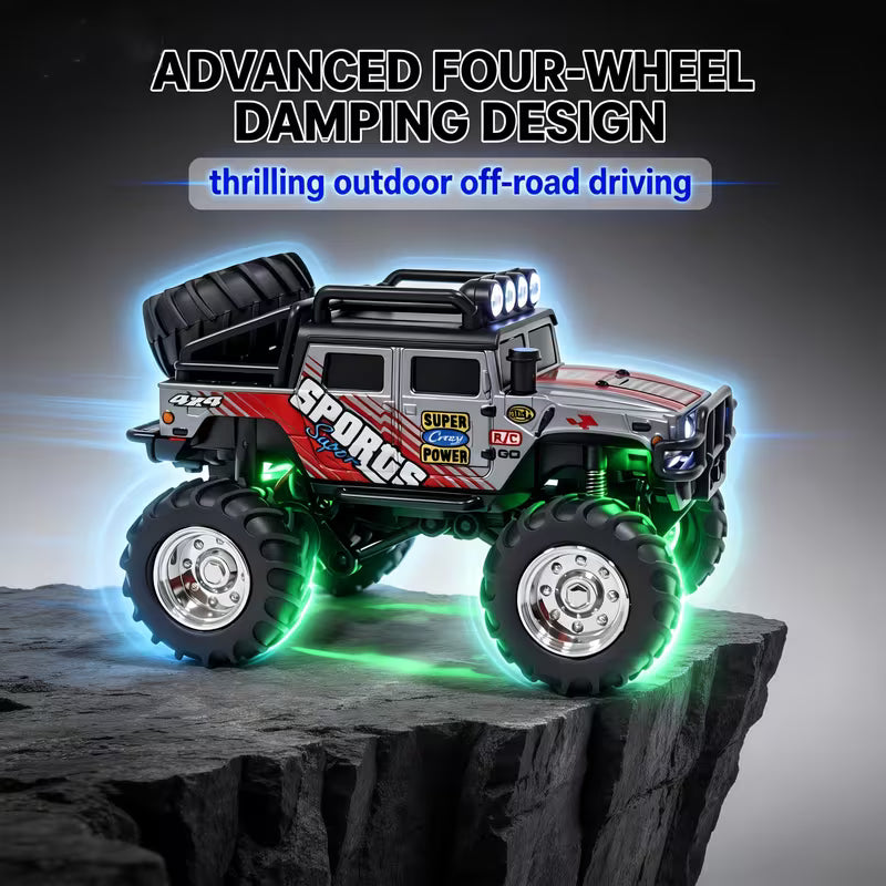 TRASPED HG4-525 Mini RC Off-Road Rock Crawler Truck – Metal Body, 2.4GHz Remote & App Control, LED Lights