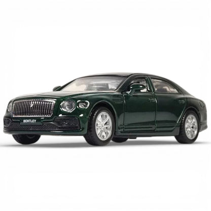 MSZ 1:47 Bentley Flying Spur Hybrid Die-Cast Model Car – Green | Pull Back, Openable Doors (67730)