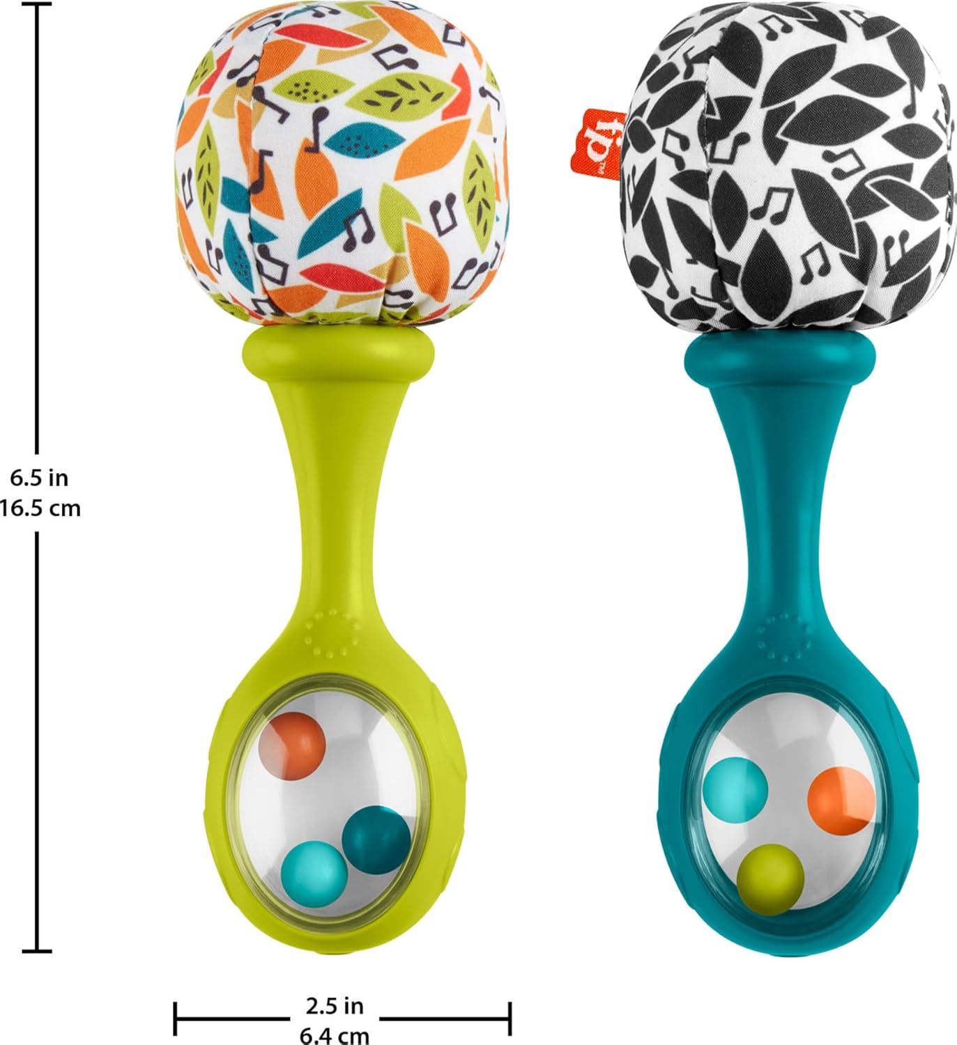 Fisher-Price Rattle 'n Rock Maracas Baby Toy | Soft Musical Sensory Rattles for Infants | Easy-Grip Shaker Toys | 3 Months+