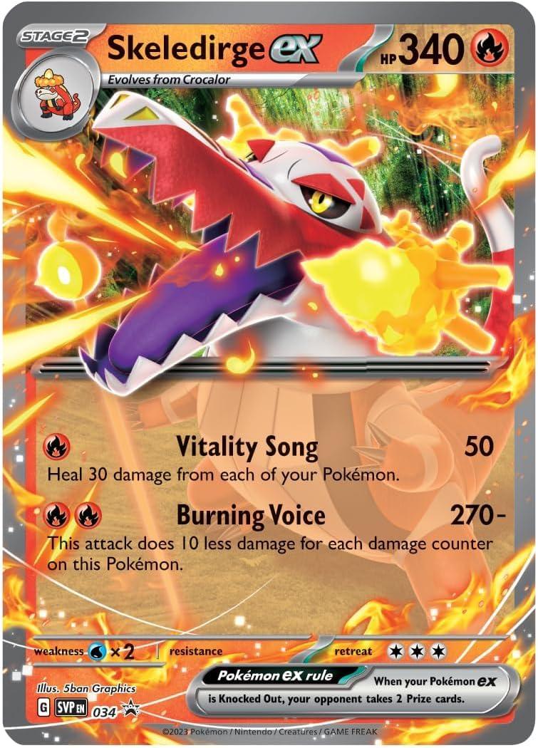 Original Pokémon TCG Paldea Partners Tin – Skeledirge EX | Premium Pokémon Card Collectible Tin for Kids & Fans