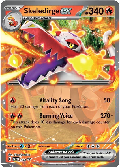 Original Pokémon TCG Paldea Partners Tin – Skeledirge EX | Premium Pokémon Card Collectible Tin for Kids & Fans