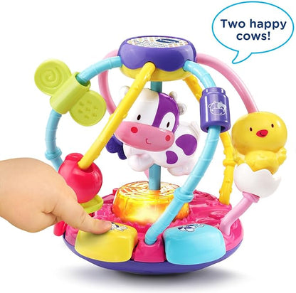VTech Baby Lil' Critters Shake & Wobble Busy Ball, Purple | Interactive Light-Up Sensory Activity Toy with Music & Animal Friends