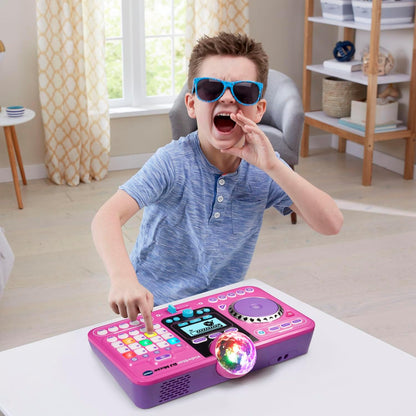VTech Kidi Star DJ Mixer, Pink | Kids DJ Mixing Console with Bluetooth, DJ Turntable, Recording Studio, Sound Effects, Party Lights & Music Games | Interactive Music Toy