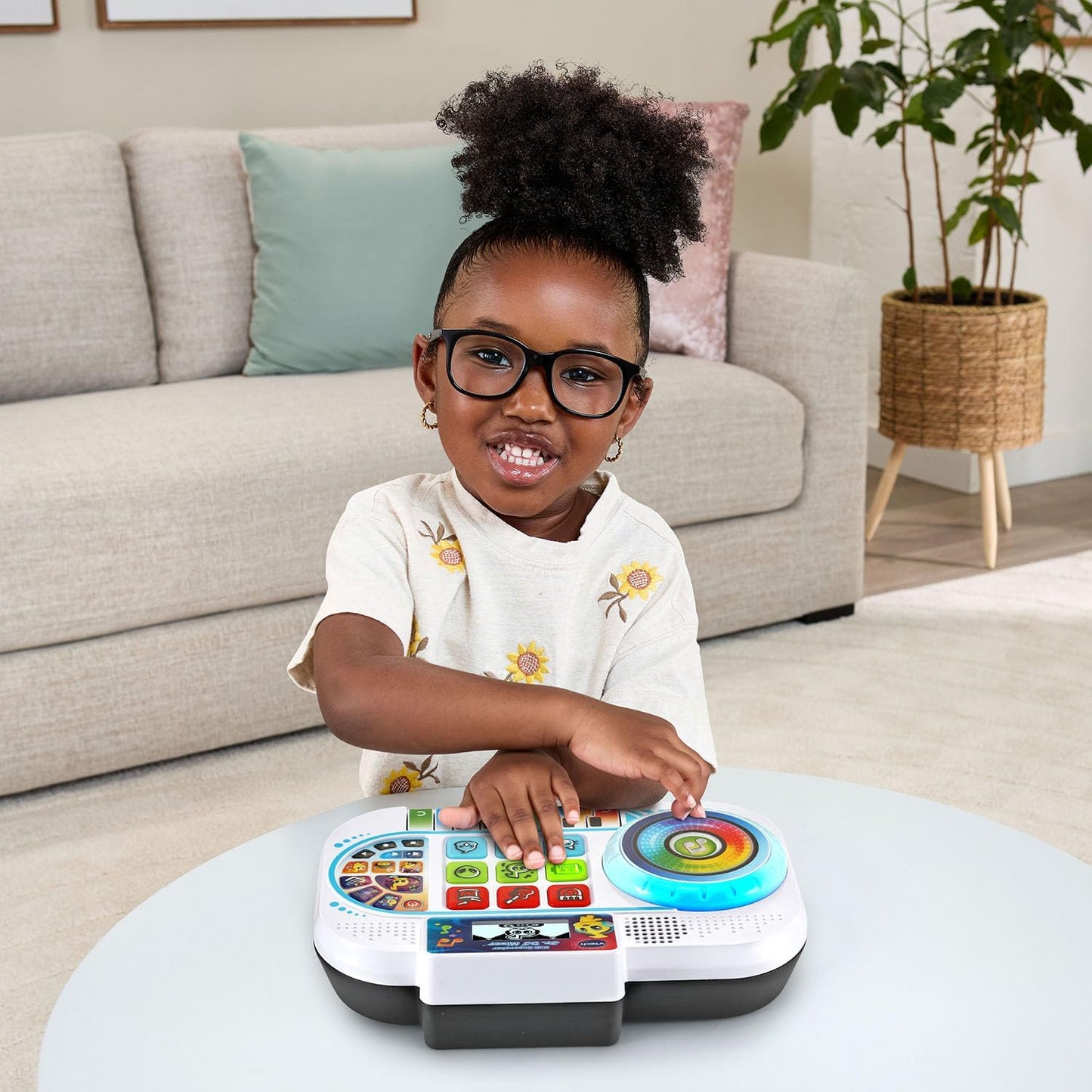 VTech Kidi Superstar Jr. DJ Mixer | Interactive Musical DJ Mixing Console with Light-Up Turntable, Piano Keys, Sound Effects & Recording | Educational Music Toy