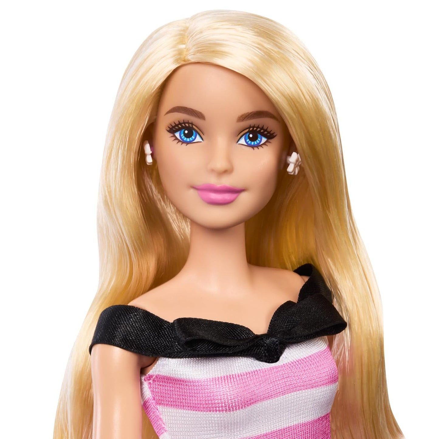 Barbie's 65th Anniversary: Commemorative Doll with Blonde Hair and Pink & White Striped Dress