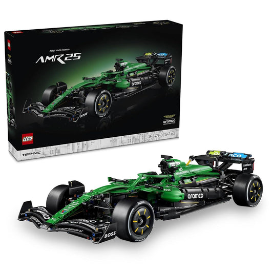 LEGO Technic 42240 Aston Martin Aramco AMR25 F1 Car 1:8 Scale Building Set for Adults, 1547 Pieces