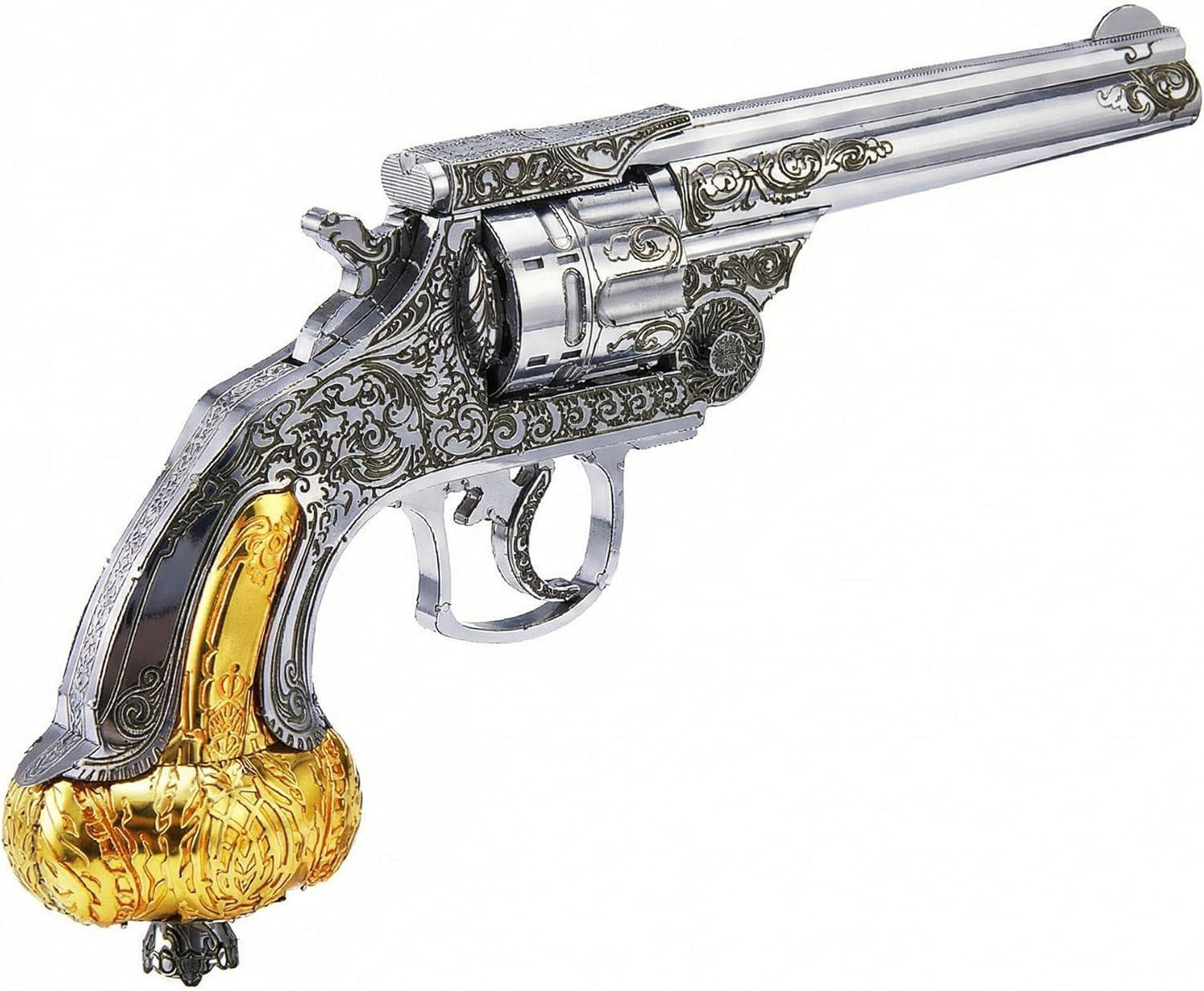 Piececool 3D Metal Puzzle Revolver Model Kit – 90 Pieces – Difficulty Level 3 – Stainless Steel DIY Display Model- Age 16+