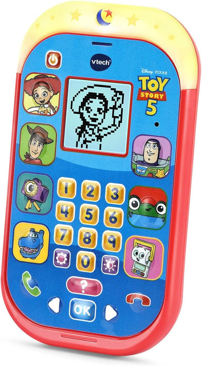 VTech Disney & Pixar Toy Story 5 Learning Phone | Interactive Educational Toy Phone with Lights, Sounds, Games & Character Voices for Kids
