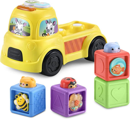 VTech Baby Beep and Go Blocks | Interactive Learning Truck with Stackable Activity Blocks, Lights, Sounds & Music