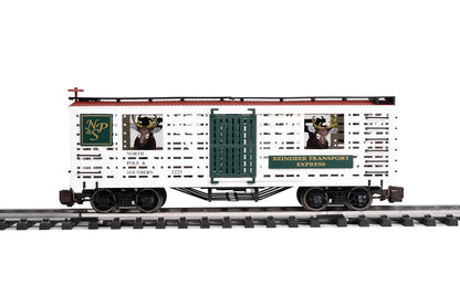 Bachmann NP&S Reindeer Transport Express Animated Stock Car | Large Scale G Gauge Christmas Rolling Stock