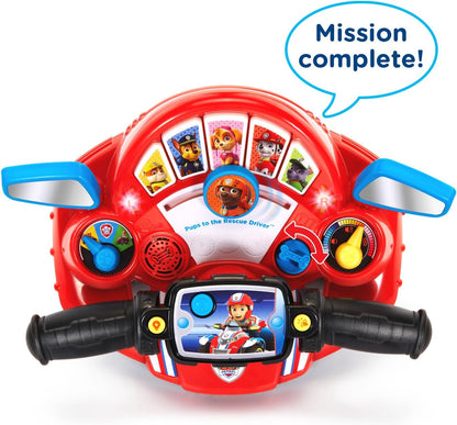 VTech PAW Patrol Pups to the Rescue Driver | Interactive Pretend Driving Dashboard with Lights, Sounds, Character Missions & Educational Learning Toy | Red