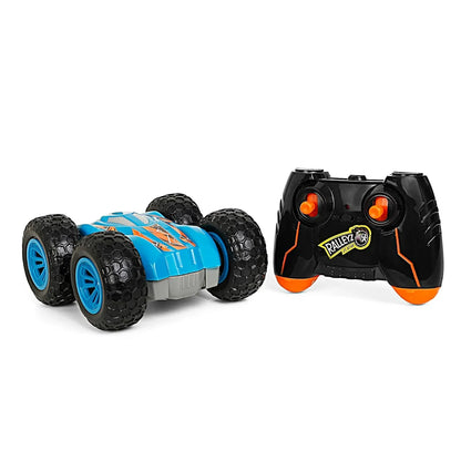 Ralleyz Flashing 2 Sided Stunt Remote Control Car, RC Cars With Double Sided 360° Flips-Blue