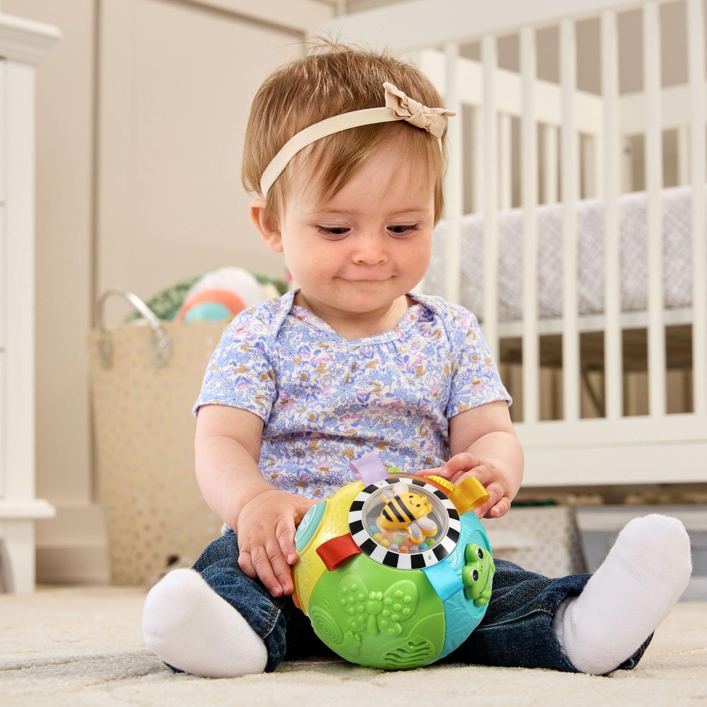 VTech Baby On-the-Moove Activity Ball Interactive Sensory Learning Toy for Babies & Toddlers | Orange