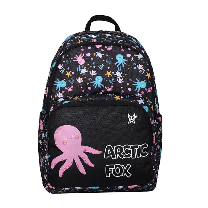 Arctic Fox Wink Octopus Black 21 Liters School Backpack for Boys and Girls - Jaiman Toys