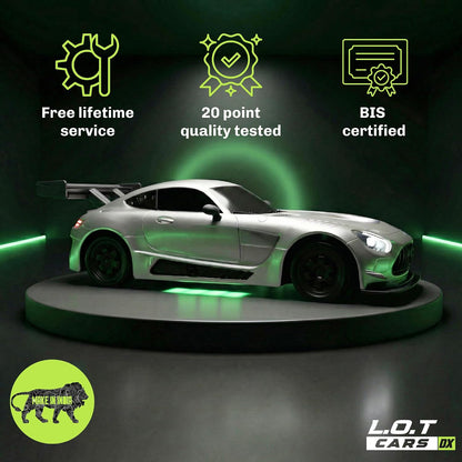 L.O.T Cars Shadow RC Drifter Asphalt Silver | 1:20 Scale Remote Control Drift Car with 2.4GHz Wireless Remote, 4WD, Variable Speed Steering, LED Lights & Dual Speed Mode
