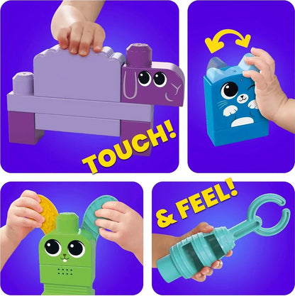 MEGA BLOKS Fisher Price Musical Farm Band Sensory Block Toy (45 Pieces) for Toddler - Jaiman Toys