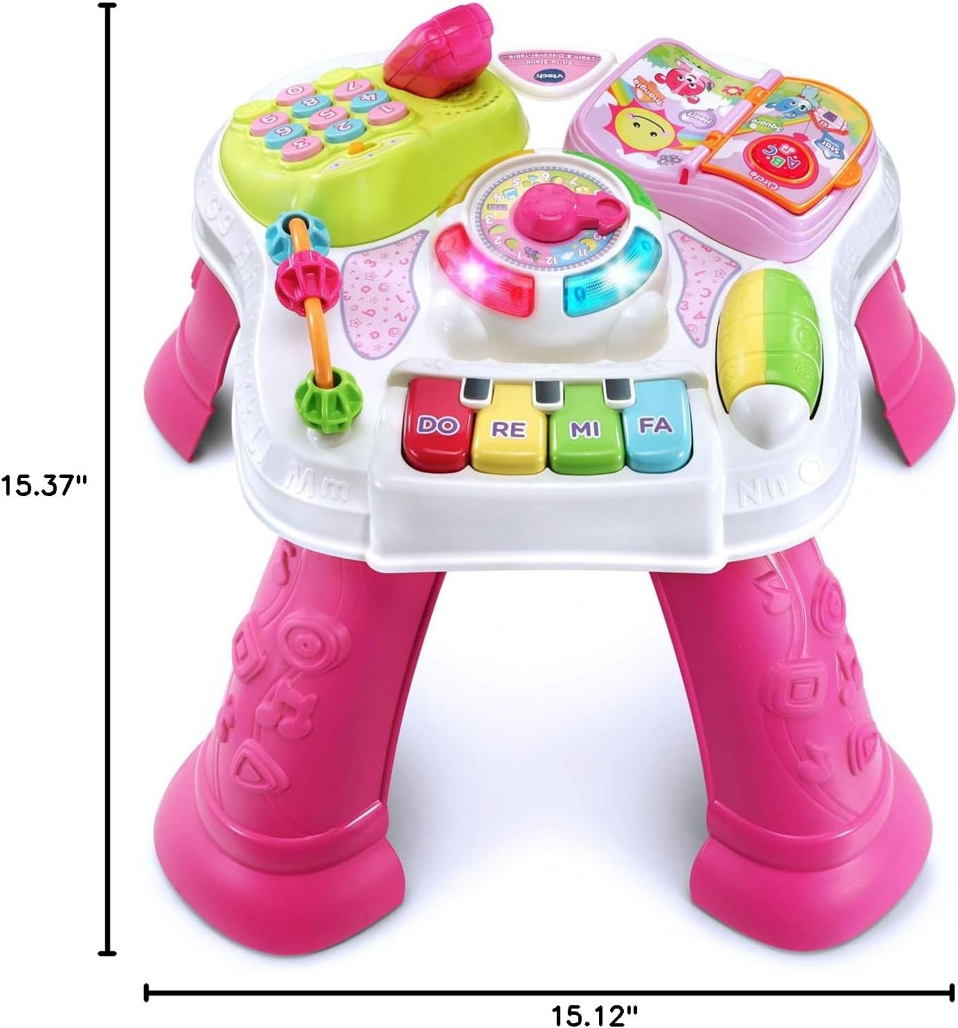 VTech Sit-to-Stand Learn & Discover Activity Table with Lights, Sounds, Music & Interactive Learning Activities | Pink