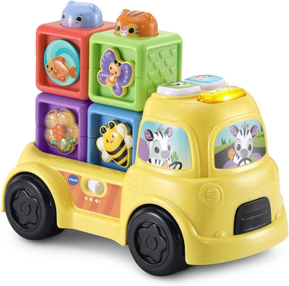 VTech Baby Beep and Go Blocks | Interactive Learning Truck with Stackable Activity Blocks, Lights, Sounds & Music