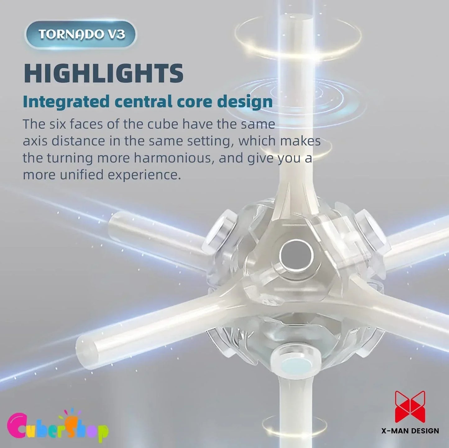 QY X Man Tornado V3 M UV Coated (Pioneer with MagLev), 2023 New 3x3 Magnetic Speed Cube, QY Tornado V3 Pioneer UV, 3x3x3 Smooth and Fast Speed.