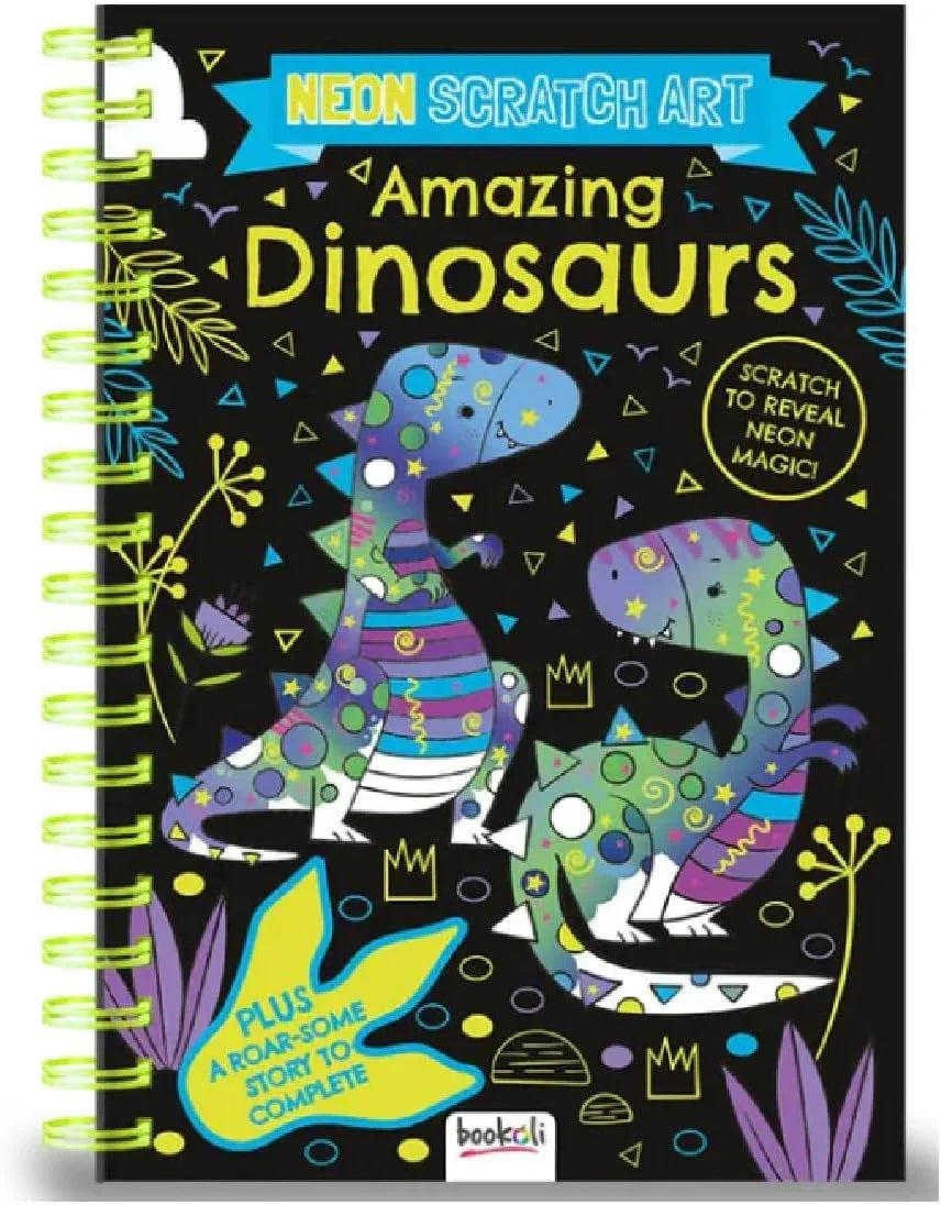 Dinosaur Scratch Art Activity Book for Kids –  Scratch Pages, Colouring Sheets, Stylus & Bonus Story