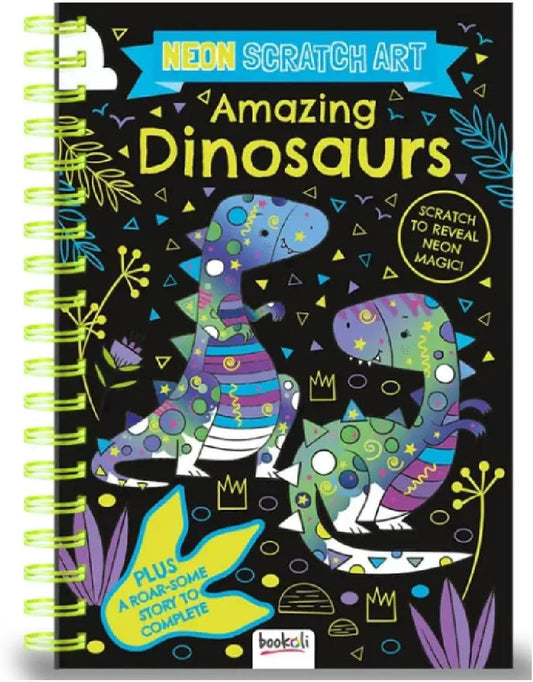 Dinosaur Scratch Art Activity Book for Kids –  Scratch Pages, Colouring Sheets, Stylus & Bonus Story