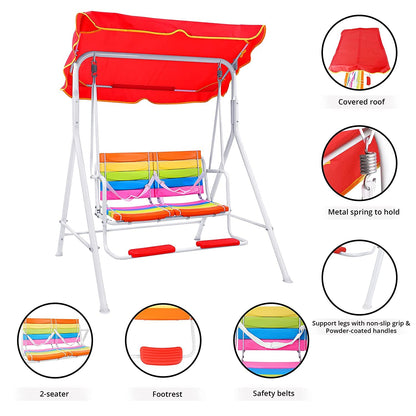 Breatoi Swing Double : Comfy  Kids Swing with Canopy (2 Seater)